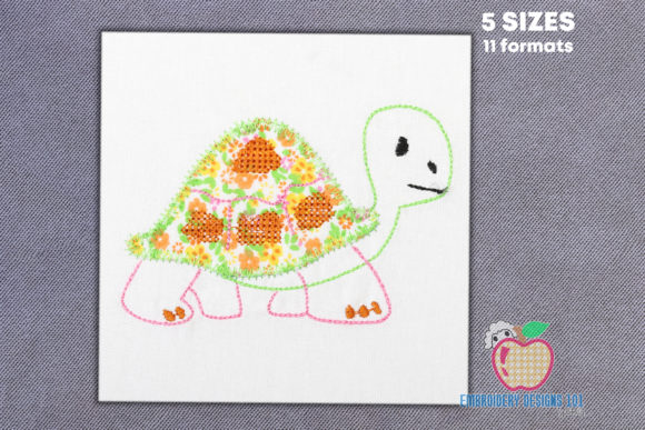 Cartoon Tortoise Applique for Kids