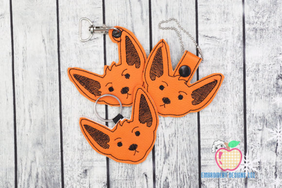 Fennec Fox in the Hoop Keyfob