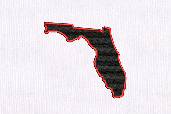 Florida Map Machine Embroidery Design
