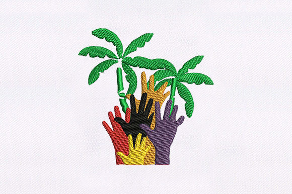 Hands with Palm Tree Design