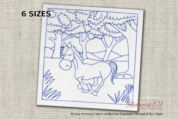 Horse Running Embroidery Design