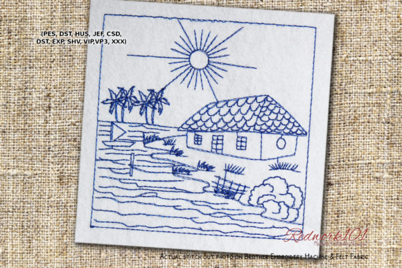 River with House Embroidery Design Review
