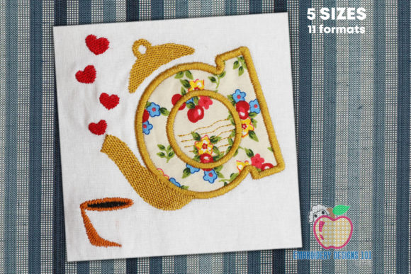 Tea Pot Made by Alphabet Applique